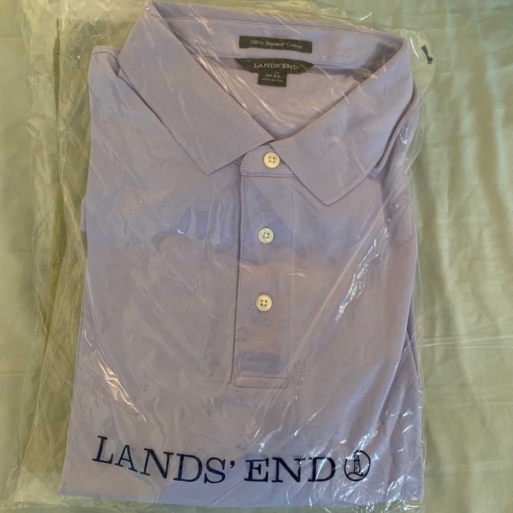 Lands End 100% Supima Cotton Polo - Lavender